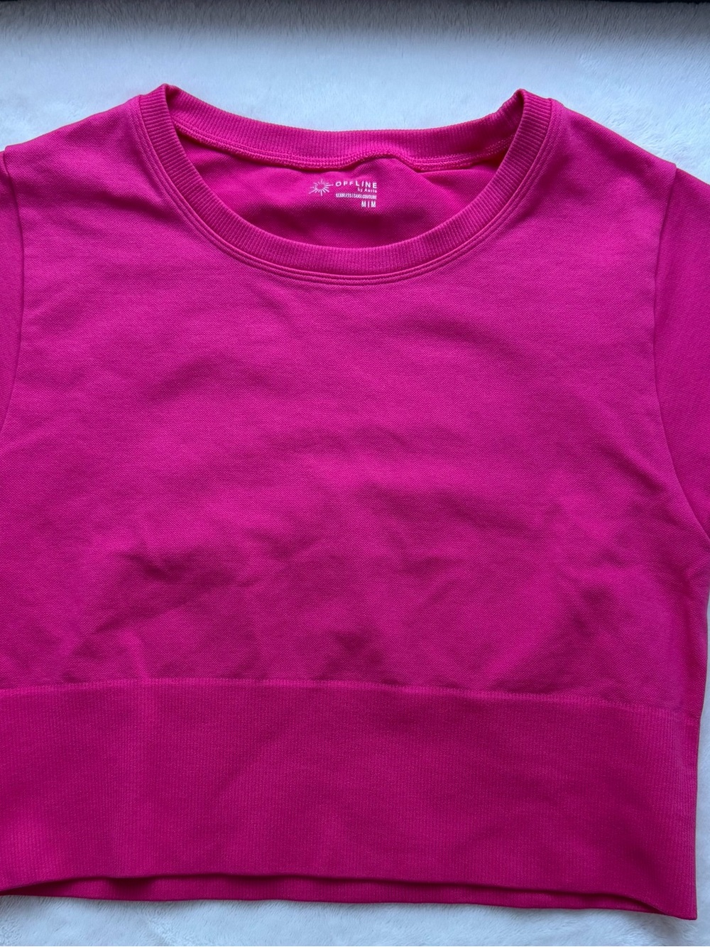 aerie Cropped shirt in Bright Fuchsia